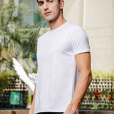Men's Round Neck Super Smooth Self Design Wrinkle Resistant T shirt
