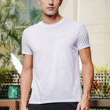 Men's Round Neck Super Smooth Self Design Wrinkle Resistant T shirt