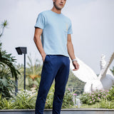 Men’s Soft Cotton Shrinkage Resistant Stretchable T Shirt with Chest Zipper Pocket