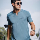 Men's Raglan Sleeve casual Chest Pocket T shirt