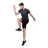 DOMIN8 Men Cotton Regular Fit Round Neck Camouflage Sports T-Shirt