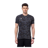 DOMIN8 Men Cotton Regular Fit Round Neck Camouflage Sports T-Shirt