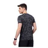 DOMIN8 Men Cotton Regular Fit Round Neck Camouflage Sports T-Shirt