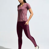 Women’s V neck cut and sew top