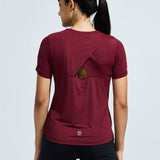 Women’s criss cross back mesh top