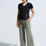 Women’s V neck cut and sew top