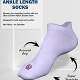 Nylon Low Ankle Socks With Rubber Grip - White