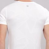 Men's Round Neck Super Smooth Self Design Wrinkle Resistant T shirt