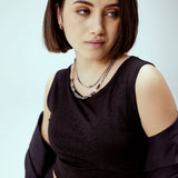 Women's Leopard Printed Black Crop Top