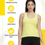 Women Sleeveless Razer Back Running Tank top (Yellow)