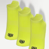 Nylon Low Ankle Socks With Rubber Grip Set of 3 - Neon