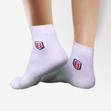 Ankle high nylon white socks with rubber grip – breathable, lightweight, and anti-slip design.