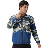 Men Camouflage Printed Quilted Jacket with Zipper closure