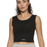 Women's Leopard Printed Black Crop Top