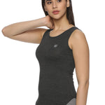 women sleeveless top for yoga charcoal grey