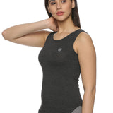 women sleeveless top for yoga charcoal grey