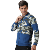 Men Camouflage Printed Quilted Jacket with Zipper closure