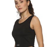 Women's Leopard Printed Black Crop Top