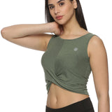 Women UPF Sun Protection Eco Friendly Yoga Sleeveless Cross Crop Top