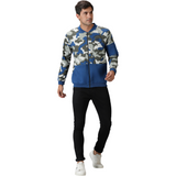 Men Camouflage Printed Quilted Jacket with Zipper closure