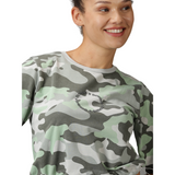 camo tracksuit for women showcasing the stylish print.