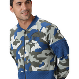 Men Camouflage Printed Quilted Jacket with Zipper closure