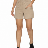 Women Shorts With Stylish Zipper Pocket At Front