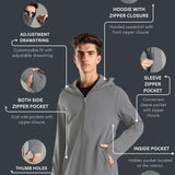 Men's All-Weather Water-Repellent Hoodie Jacket with Thumb hole