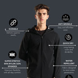 Men's All-Weather Water-Repellent Hoodie Jacket with Thumb hole