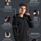 Men's All-Weather Water-Repellent Hoodie Jacket with Thumb hole