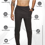 Men's Slim fit track pant with Elasticated waist with drawstring