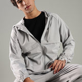 Men’s Raglan Hoodie & Jogger Set with Zipper Pockets & Flap Detail