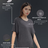 Women UPF Sun Protection Eco Friendly Yoga Top With Batwing Sleeve