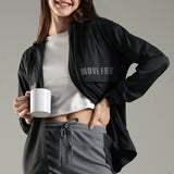 Women's Raglan Sleeve Hoodie with High V-Neck Collar & Zipper Opening