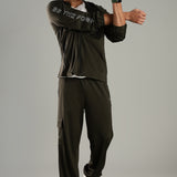 Men’s Raglan Hoodie & Jogger Set with Zipper Pockets & Flap Detail