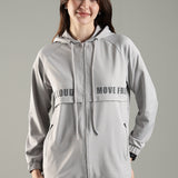 Women's Raglan Sleeve Hoodie with High V-Neck Collar & Zipper Opening