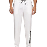 Men side pocket with Zipper closing and outside Drawstring Track Pants (White)