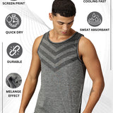 Men Slim Fit Round Neck Sleeveless Tank Top With arrow print at chest