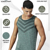 Men Slim Fit Round Neck Sleeveless Tank Top With arrow print at chest
