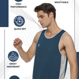 DOMIN8 Men Breathable Polyester Sleeveless CUT &SEW Basketball TEE