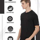 Men's Ultra Soft and Stretchy T-Shirt side panel print (Black)