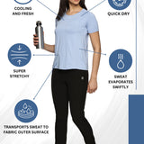Women Breathable Quick Dry Regular Fit Sports T-Shirt