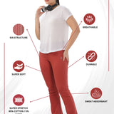 Women's  Cotton Flared Stretchy and Slim Fit Pant