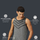 Men Slim Fit Sleeveless Tank Top with Arrow Print at Chest