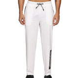 Men side pocket with Zipper closing and outside Drawstring Track Pants (White)