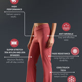 DOMIN8 Women Flared Mid-Rise Trousers