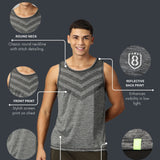 Men Slim Fit Sleeveless Tank Top with Arrow Print at Chest