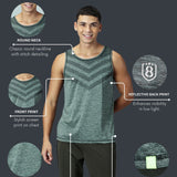 Men Slim Fit Sleeveless Tank Top with Arrow Print at Chest