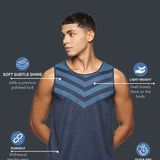 Men Slim Fit Sleeveless Tank Top with Arrow Print at Chest