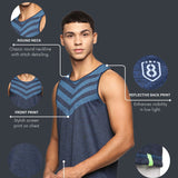 Men Slim Fit Sleeveless Tank Top with Arrow Print at Chest